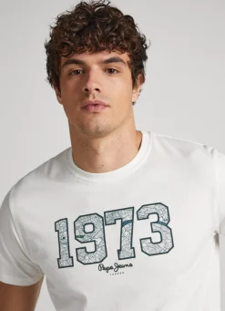 Men Pepe Jeans 1973 Logo Print T-Shirt