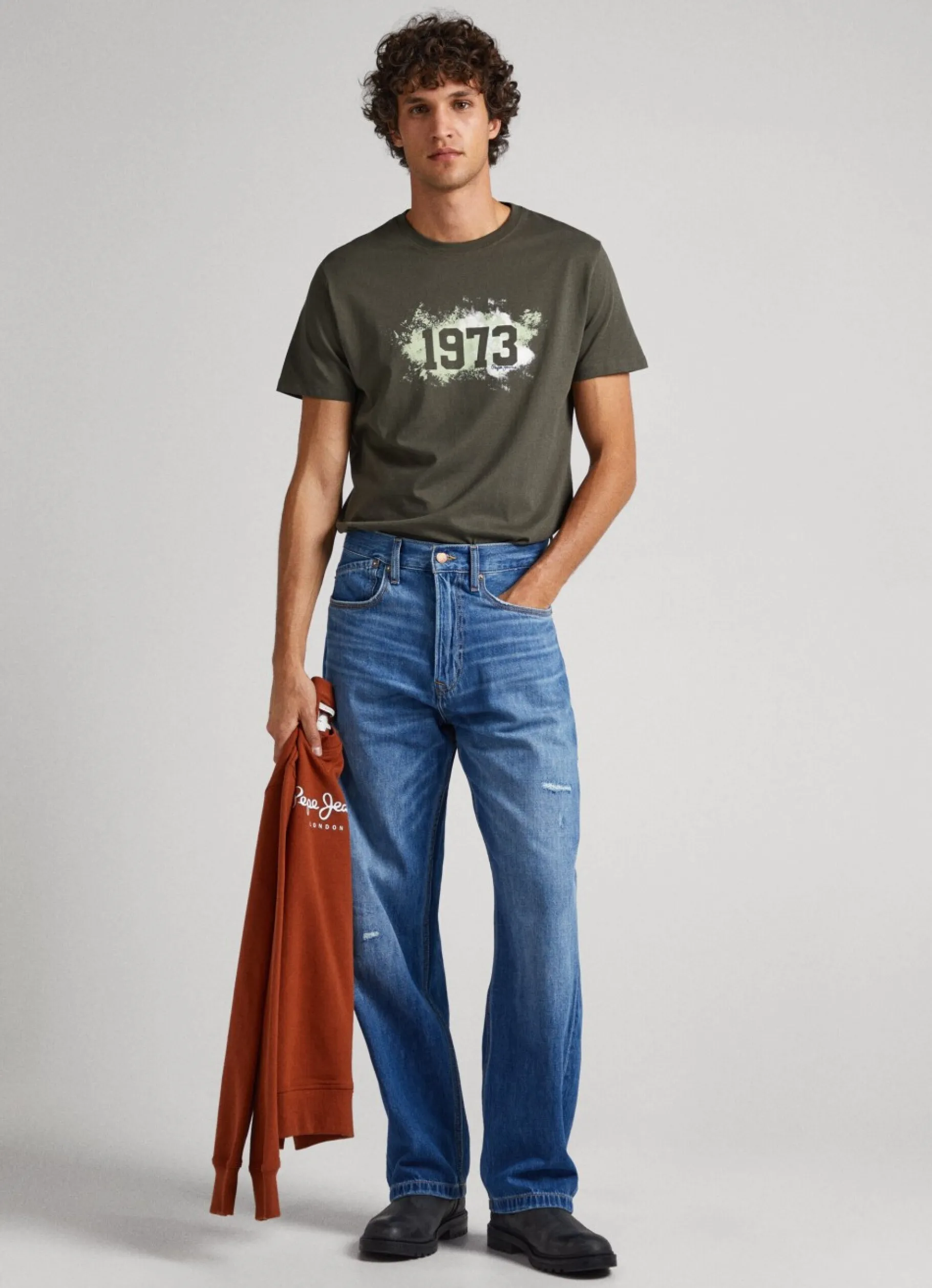 Men Pepe Jeans 1973 Printed Logo T-Shirt
