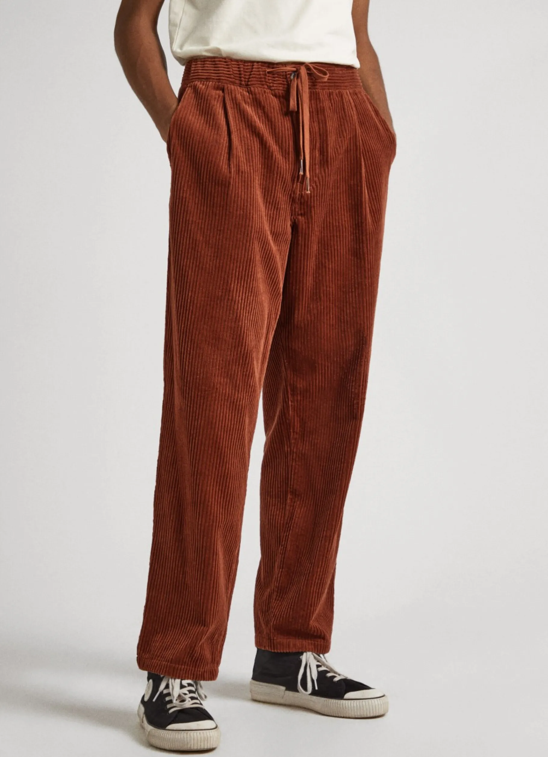 Men Pepe Jeans Alban Loose Fit Corduroy Trousers