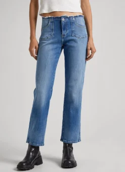 Women Pepe Jeans Alex Straight Fit Low-Rise Jeans