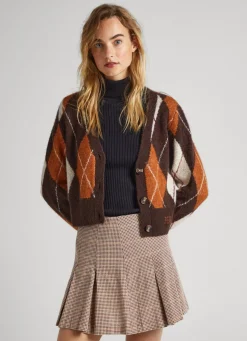 Women Pepe Jeans Argyle Jacquard Cardigan