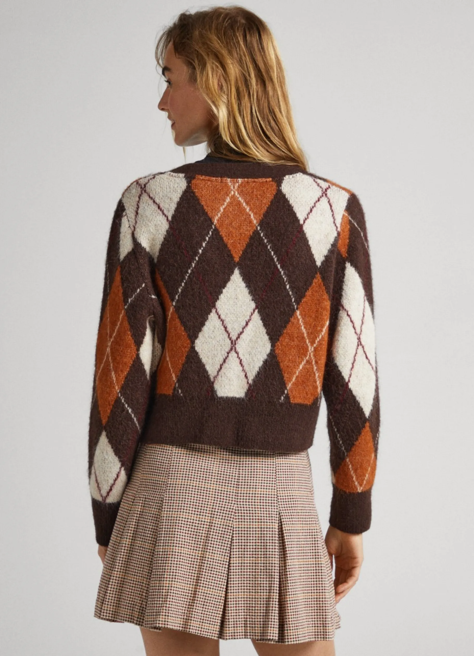 Women Pepe Jeans Argyle Jacquard Cardigan