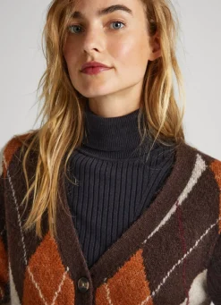 Women Pepe Jeans Argyle Jacquard Cardigan