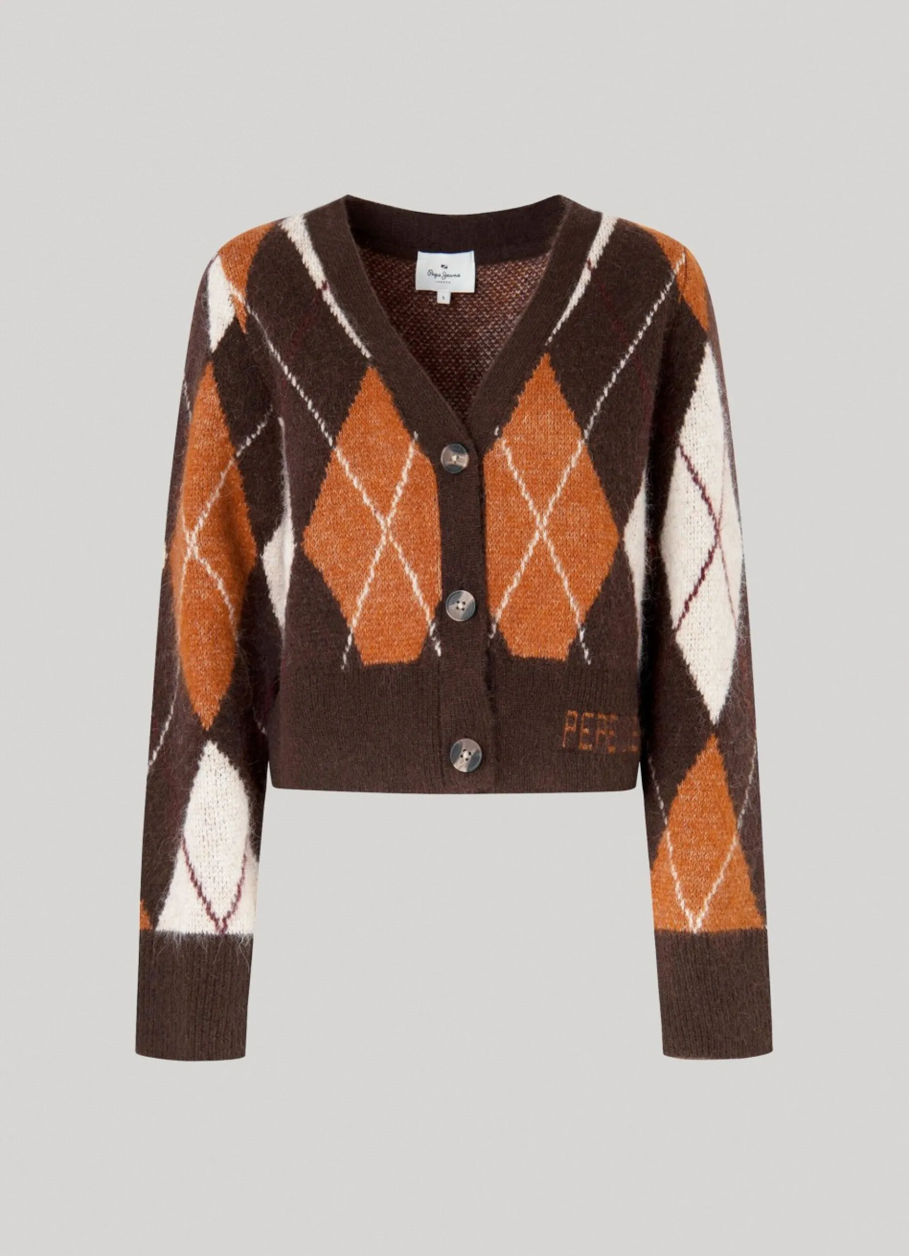 Women Pepe Jeans Argyle Jacquard Cardigan