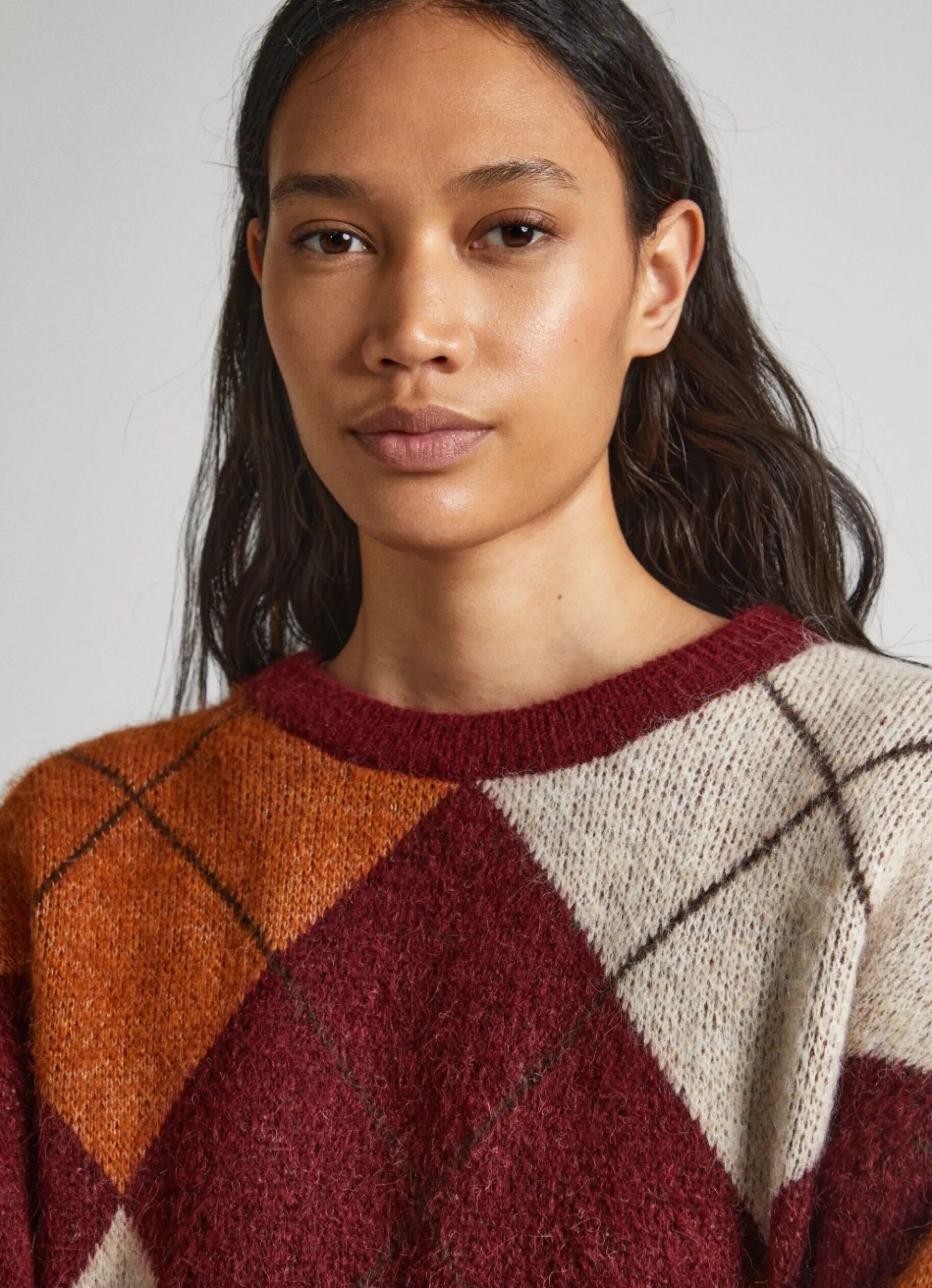 Women Pepe Jeans Argyle Jacquard Knit