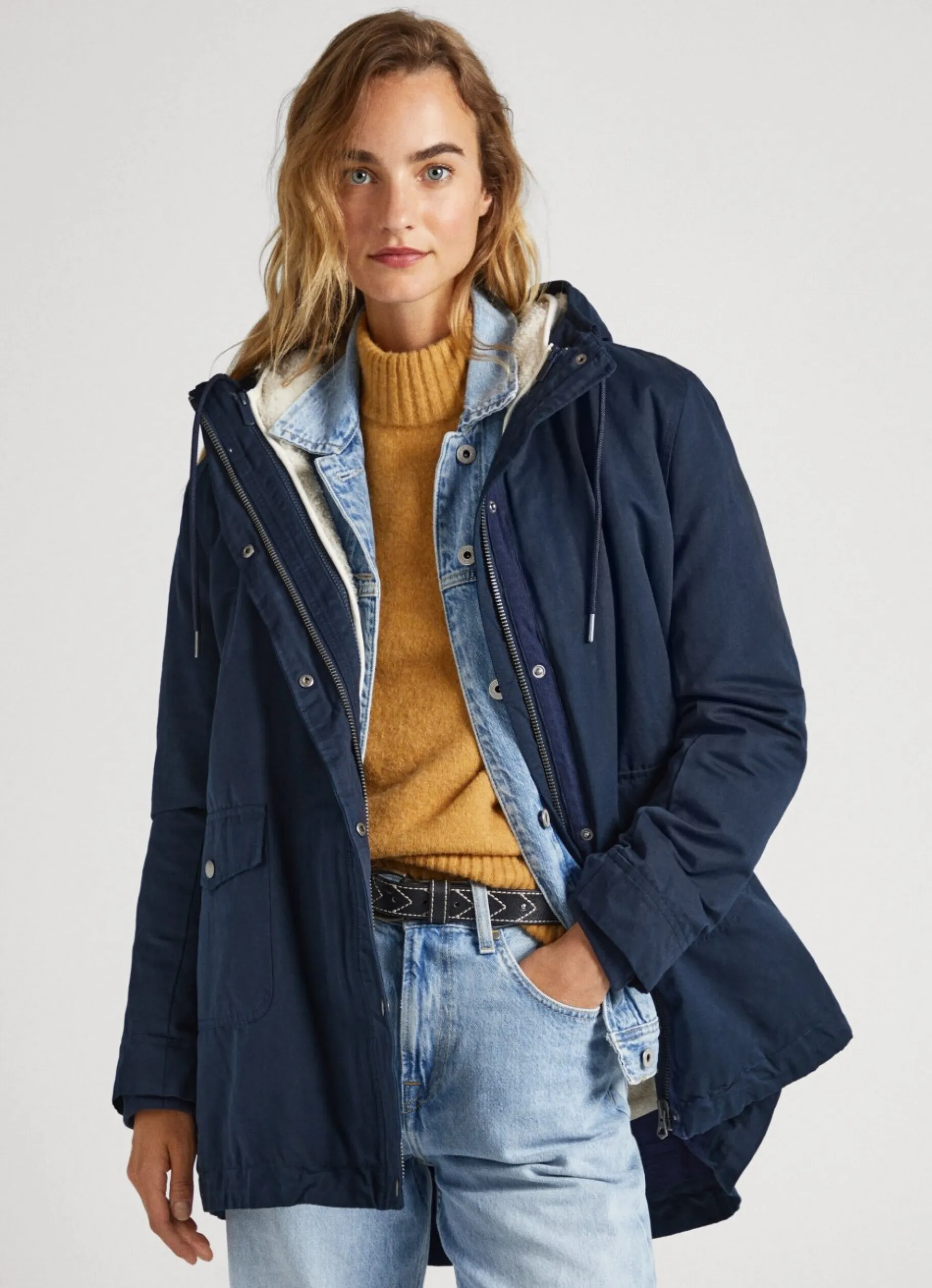 Women Pepe Jeans Blended Fabric Parka