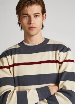 Men Pepe Jeans Breton Stripe Print Sweatshirt