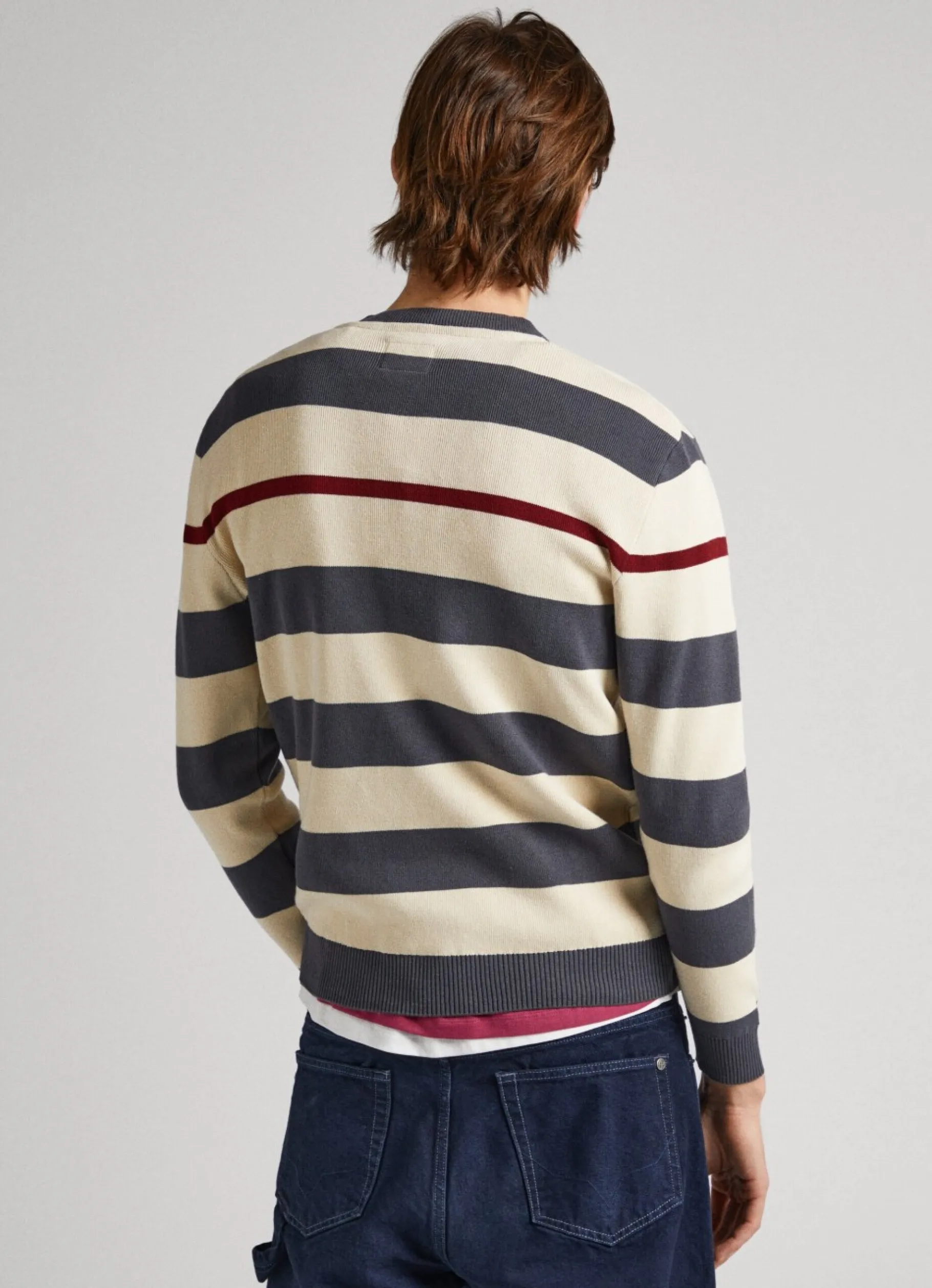 Men Pepe Jeans Breton Stripe Print Sweatshirt