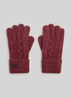 Women Pepe Jeans Cable Knit Gloves