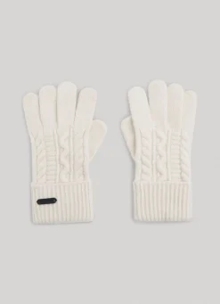 Women Pepe Jeans Cable Knit Gloves