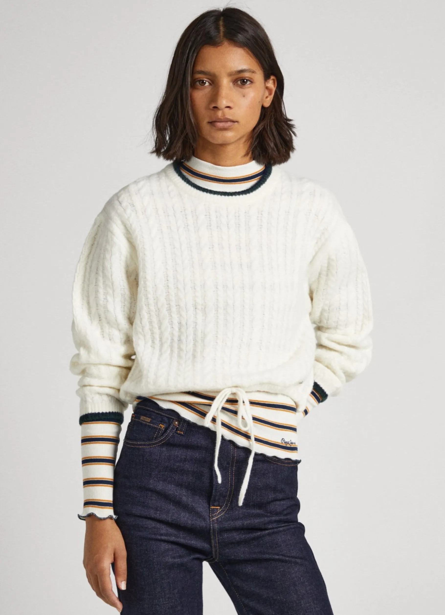 Women Pepe Jeans Cable Knit Jumper