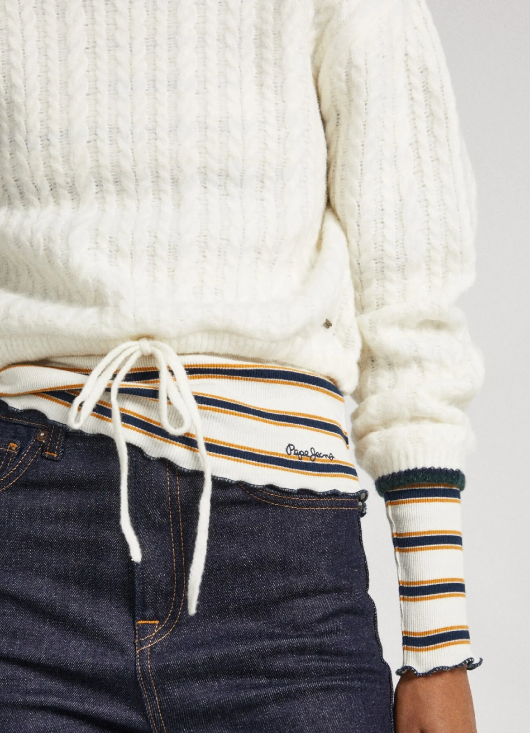 Women Pepe Jeans Cable Knit Jumper