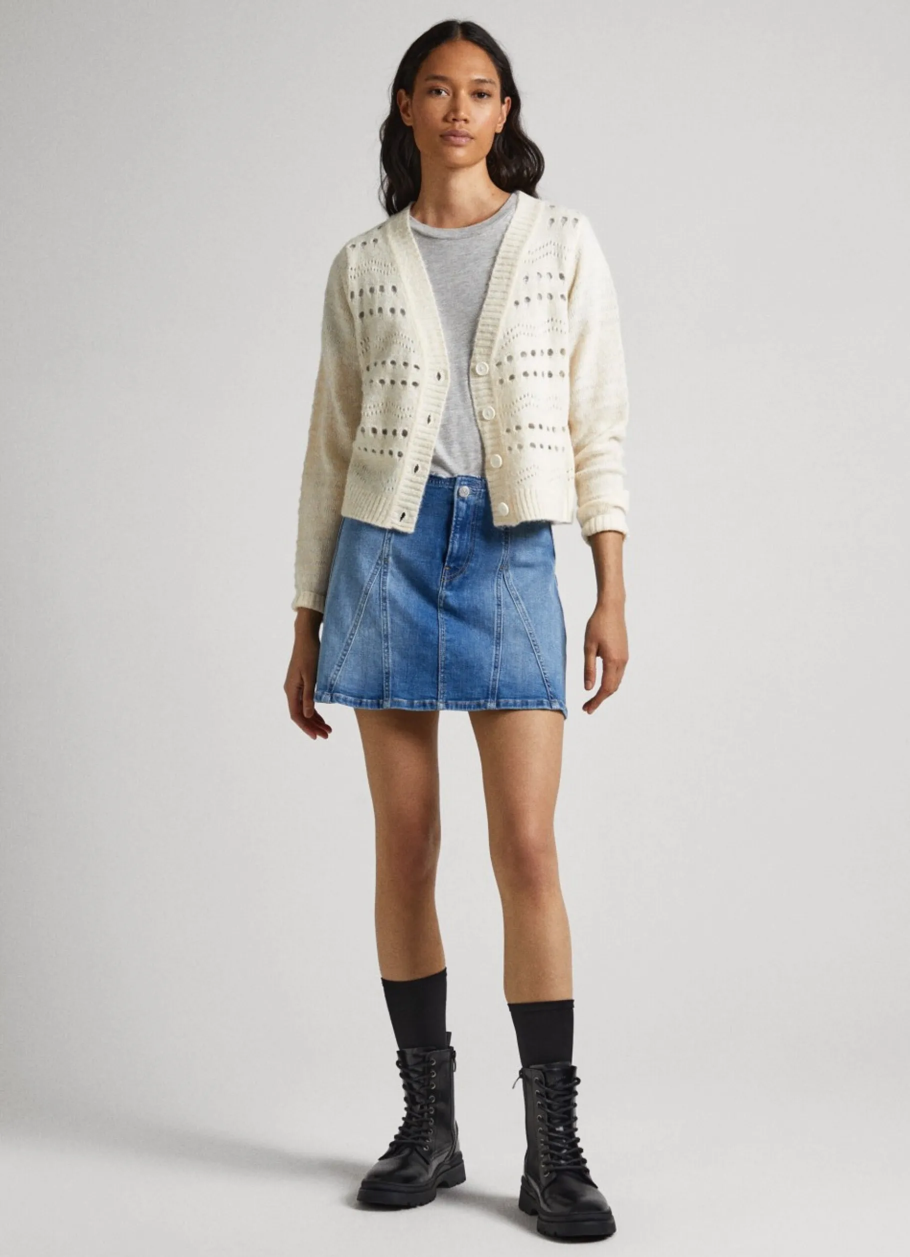 Women Pepe Jeans Cardigan With Openwork Details