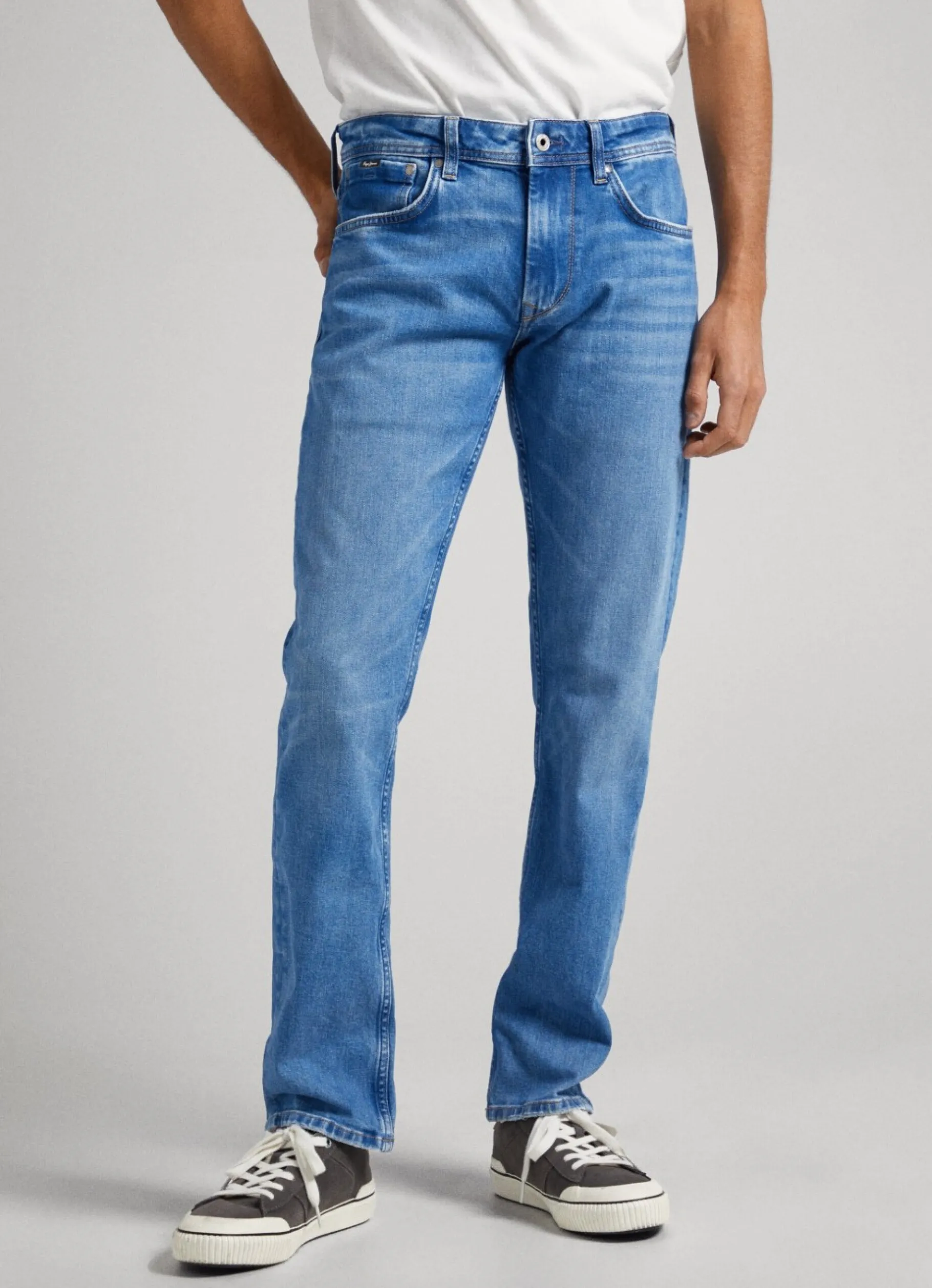 Men Pepe Jeans Cash Regular Fit Mid-Rise Jeans