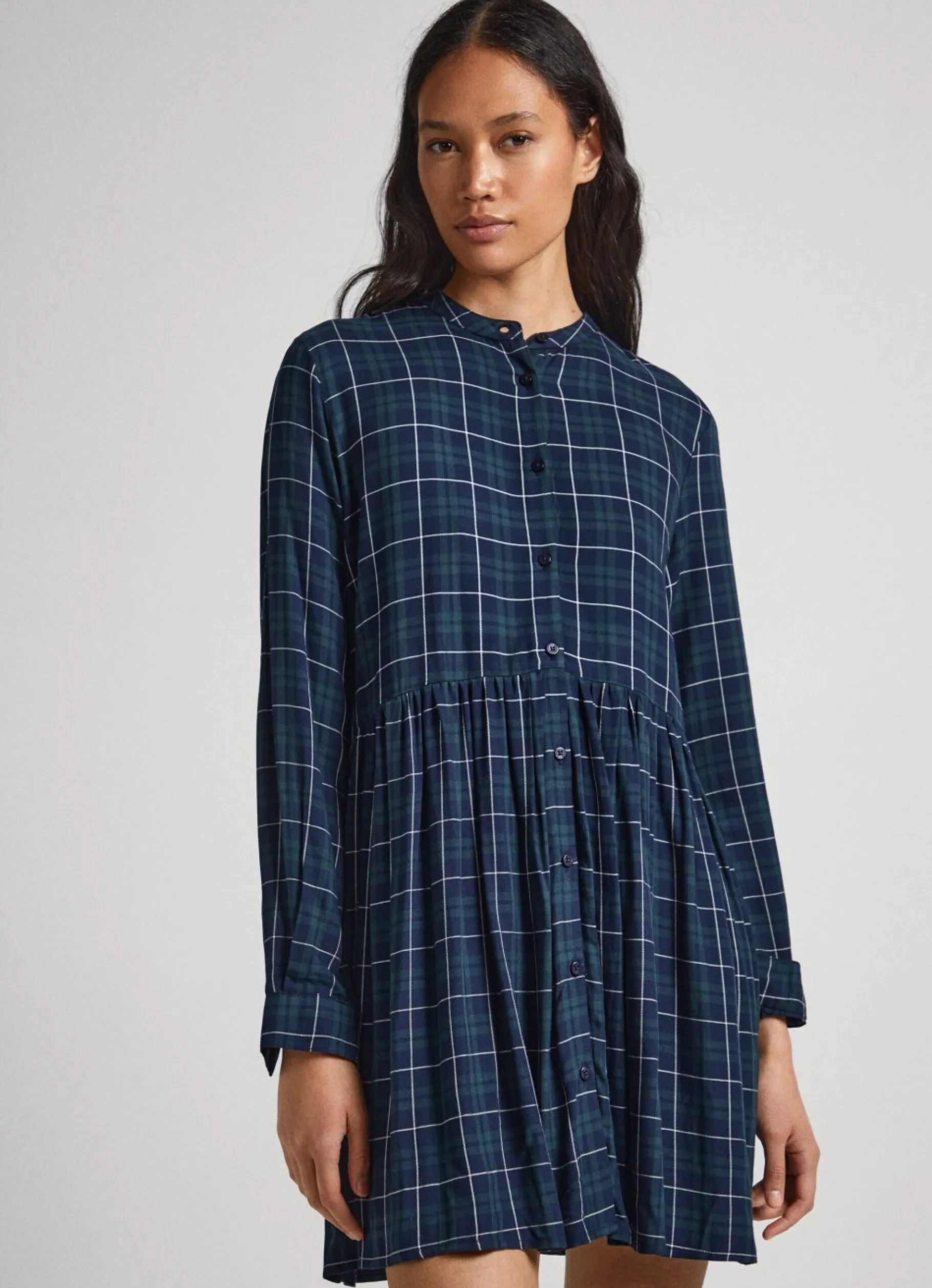 Women Pepe Jeans Checked Babydoll Dress