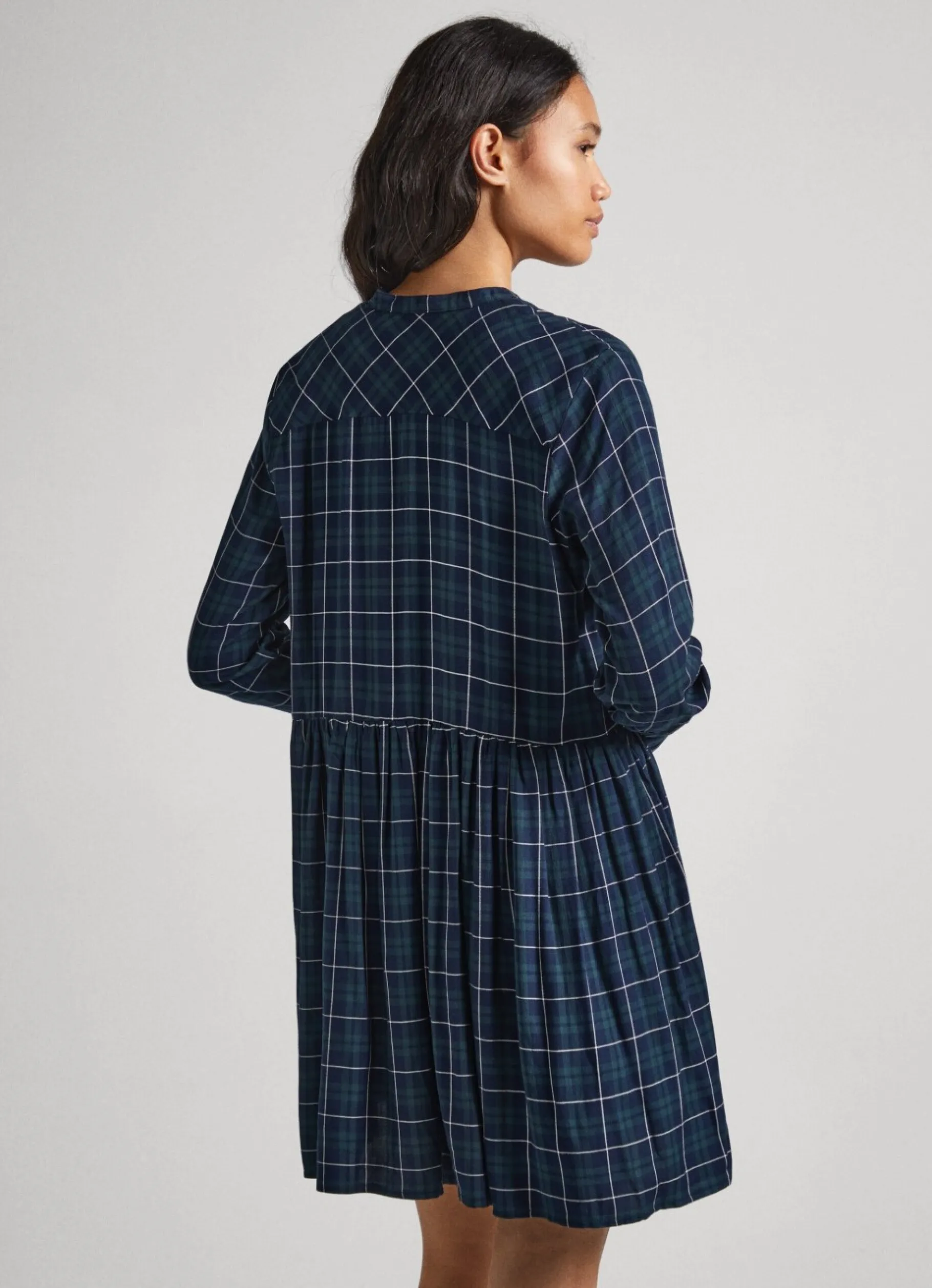 Women Pepe Jeans Checked Babydoll Dress