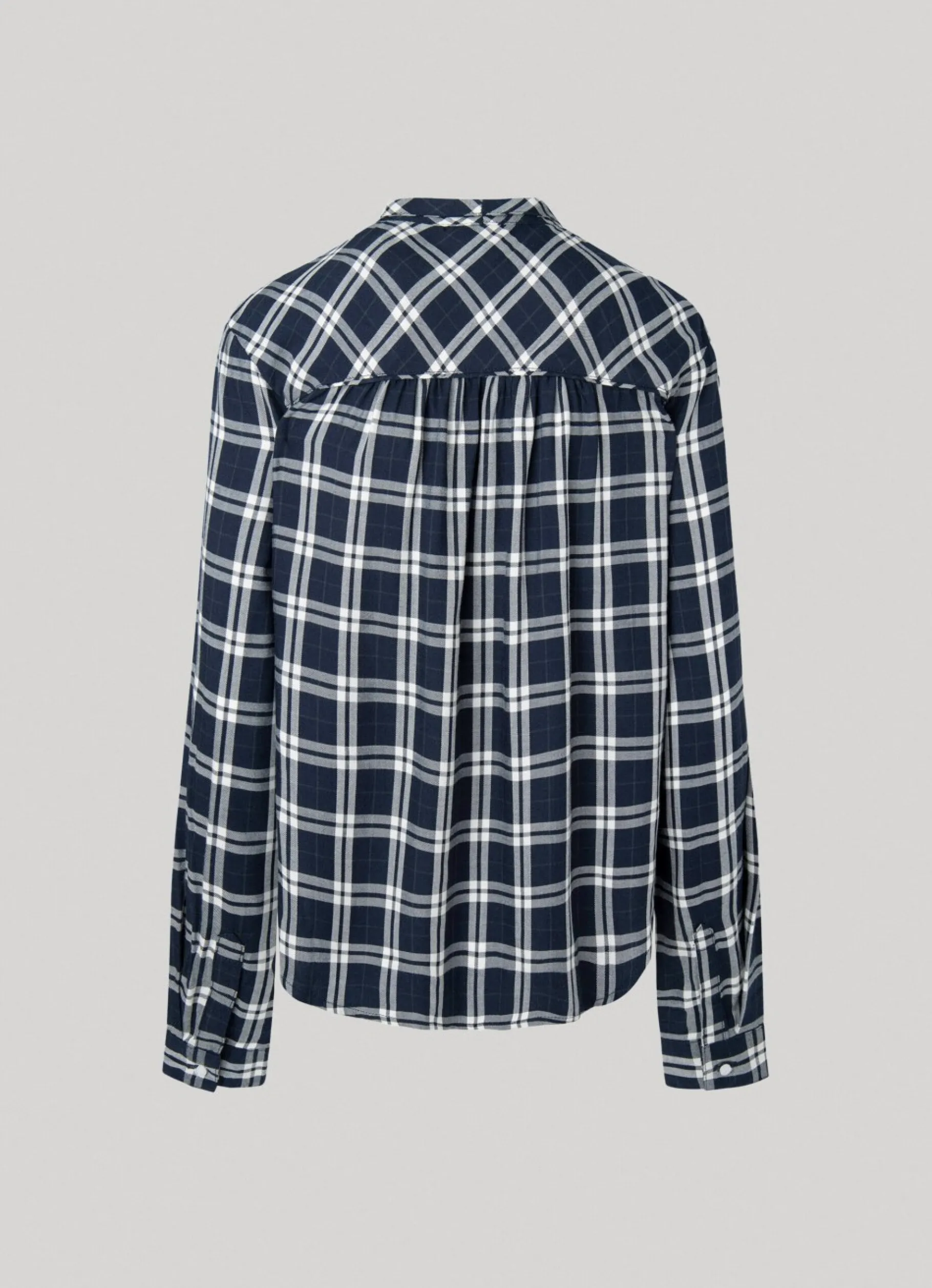 Women Pepe Jeans Checked Blouse With Neck Tie