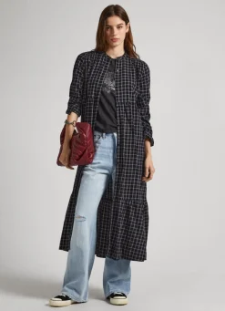 Women Pepe Jeans Checked Cotton Dress