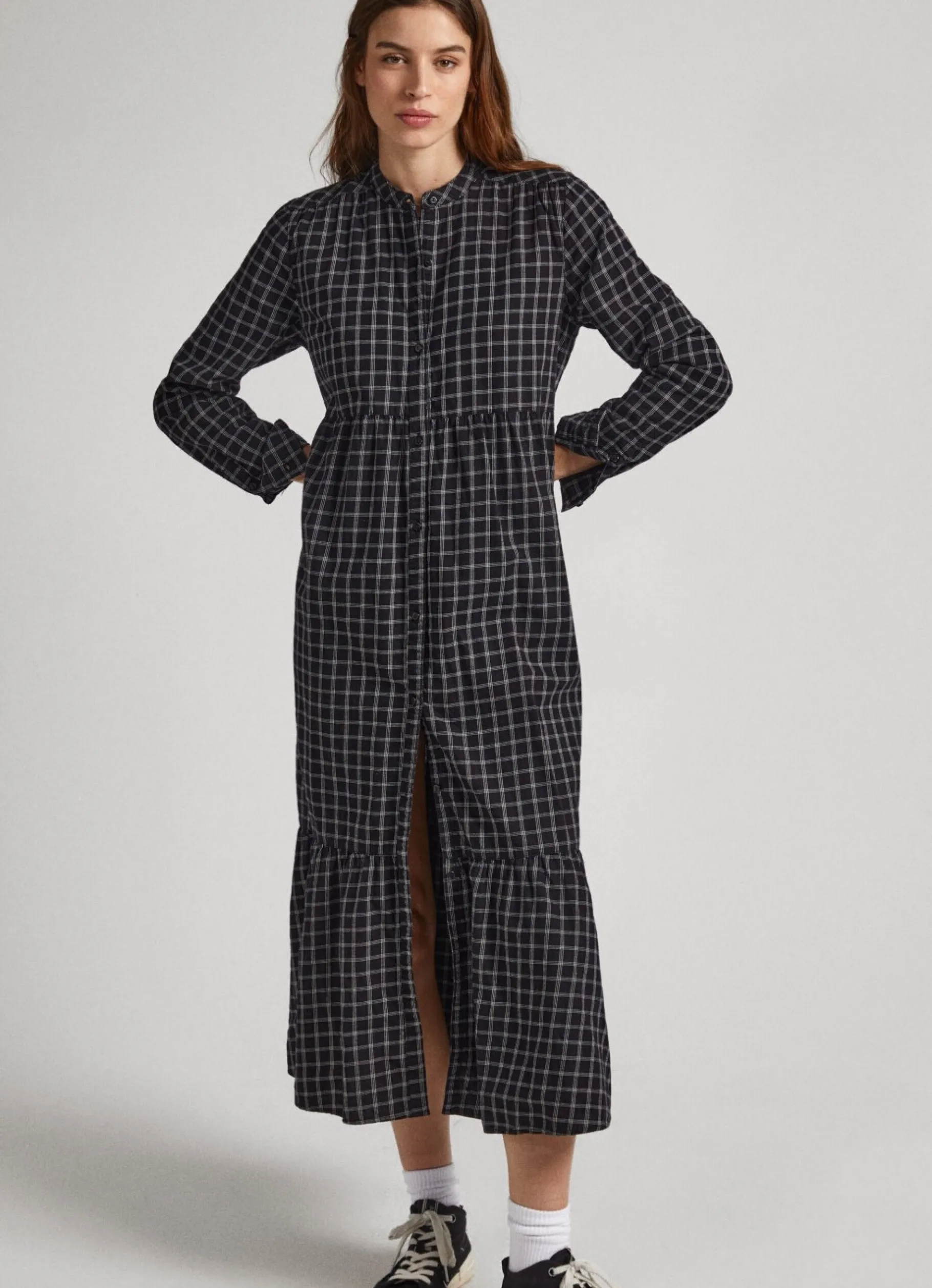 Women Pepe Jeans Checked Cotton Dress