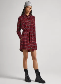 Women Pepe Jeans Checked Cotton Dress