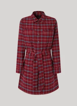 Women Pepe Jeans Checked Cotton Dress