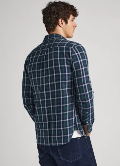 Men Pepe Jeans Checked Cotton Twill Shirt