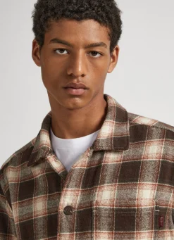 Men Pepe Jeans Checked Flannel Overshirt