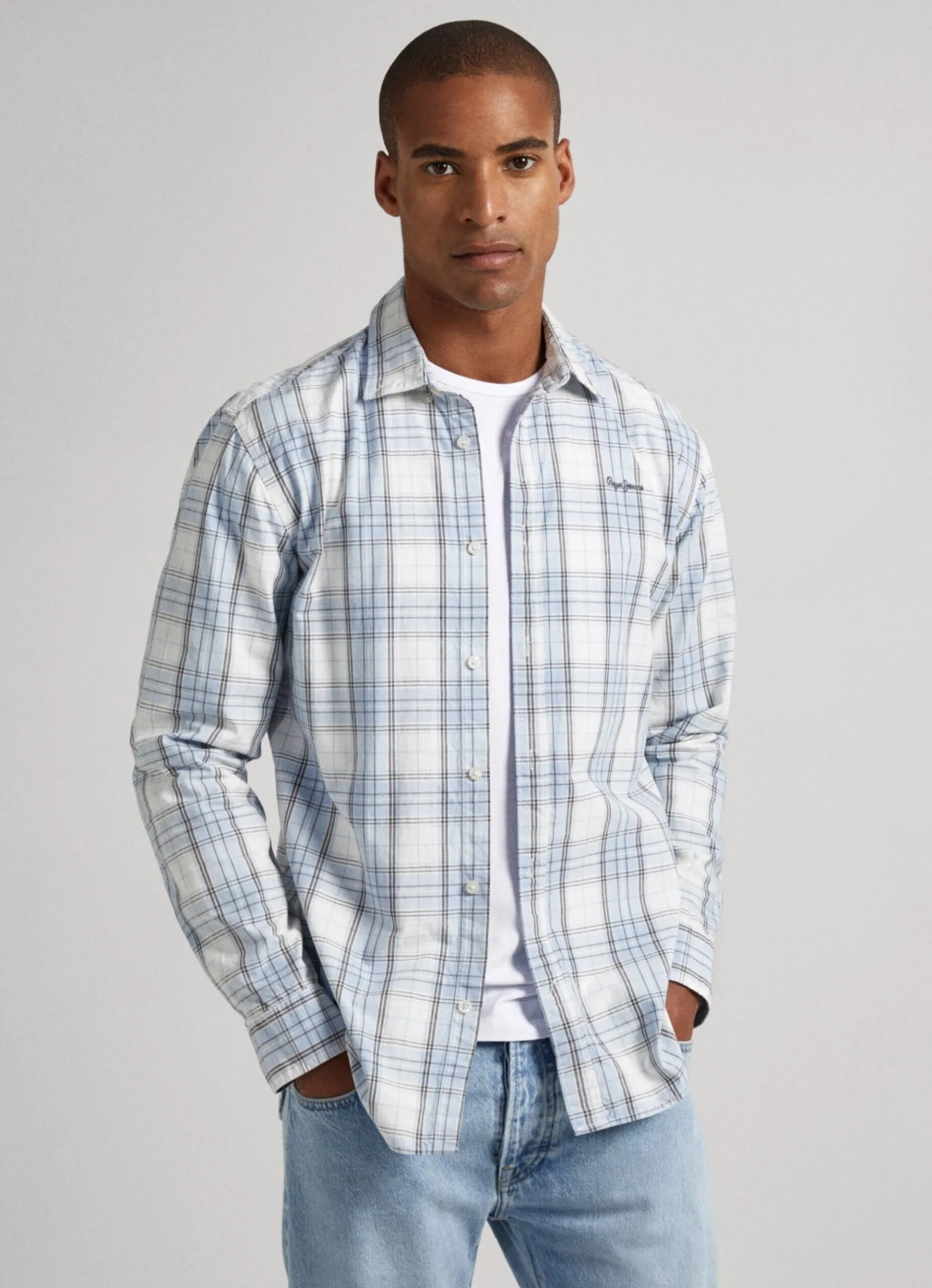 Men Pepe Jeans Checked Oxford Shirt