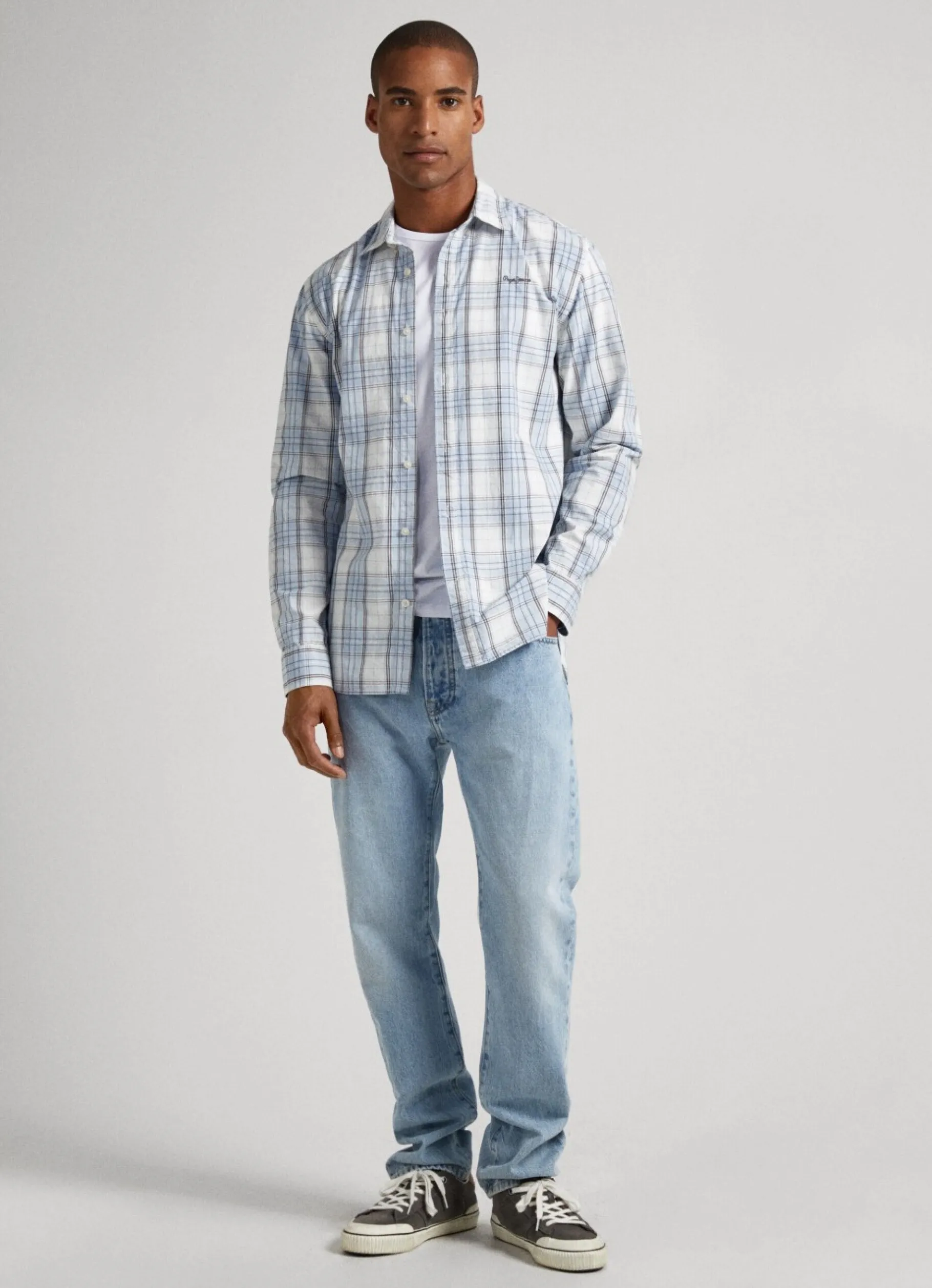 Men Pepe Jeans Checked Oxford Shirt