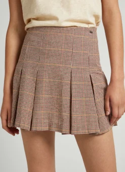 Women Pepe Jeans Checked Pleated Skirt