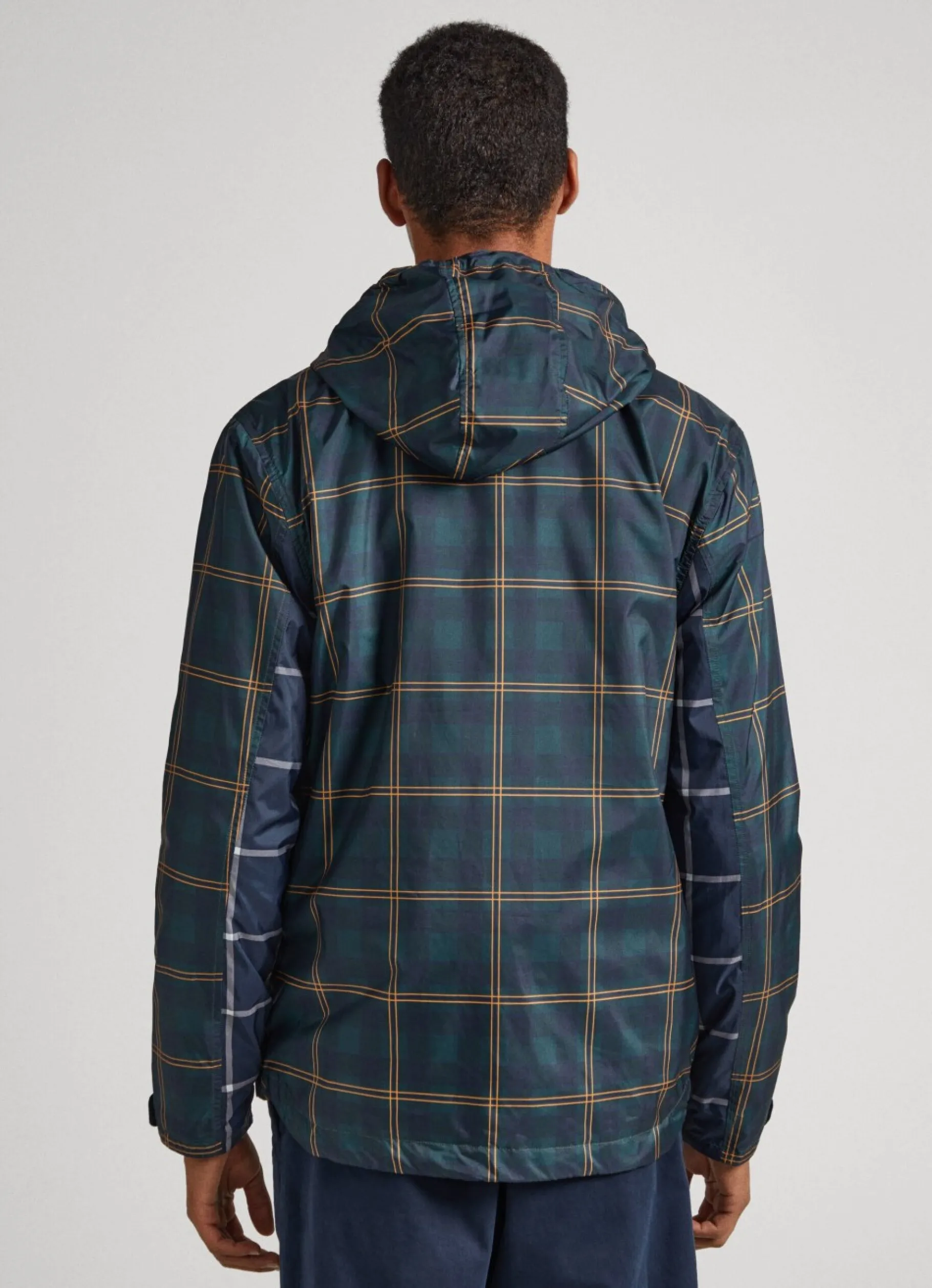 Men Pepe Jeans Checked Waterproof Anorak