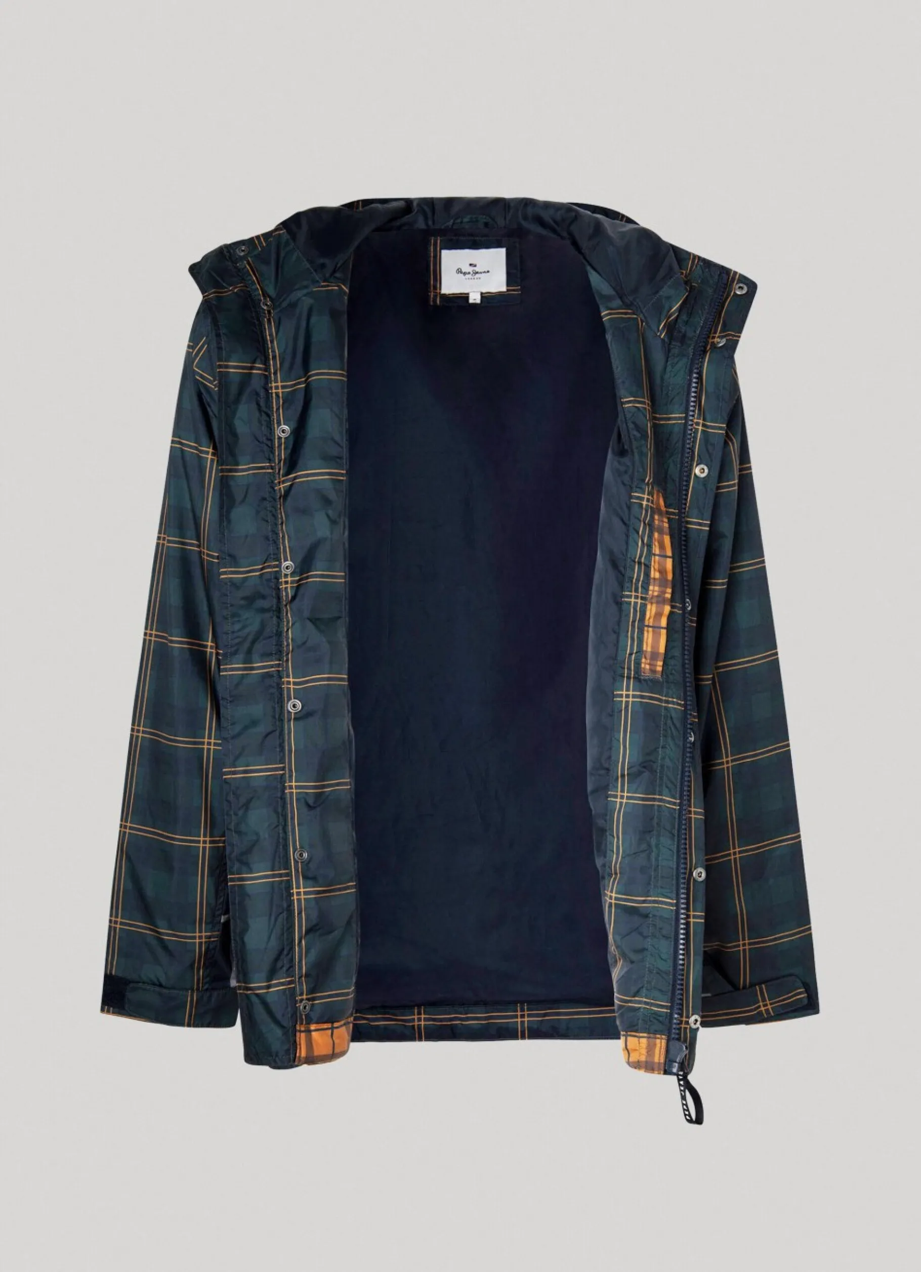Men Pepe Jeans Checked Waterproof Anorak