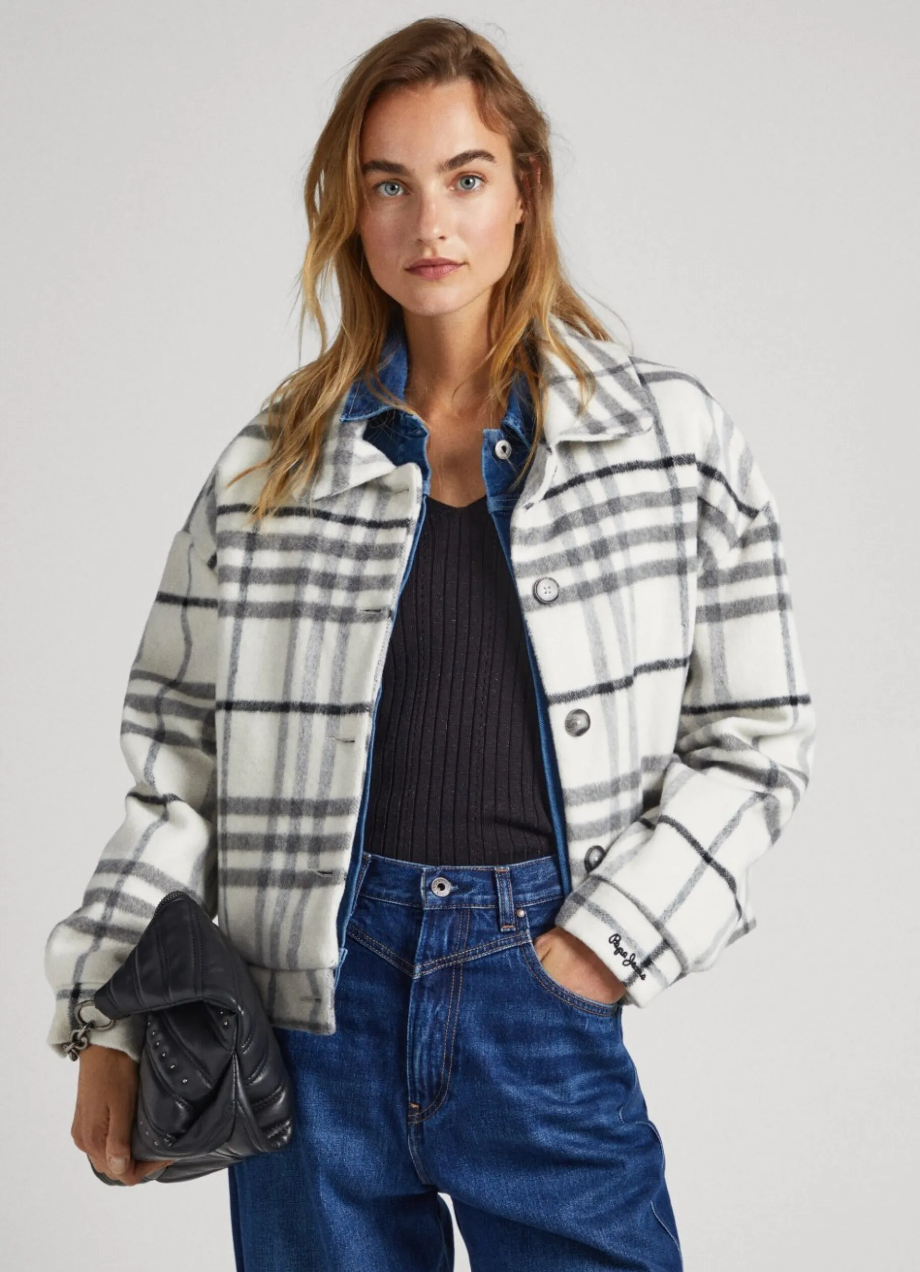 Women Pepe Jeans Checked Wool Jacket