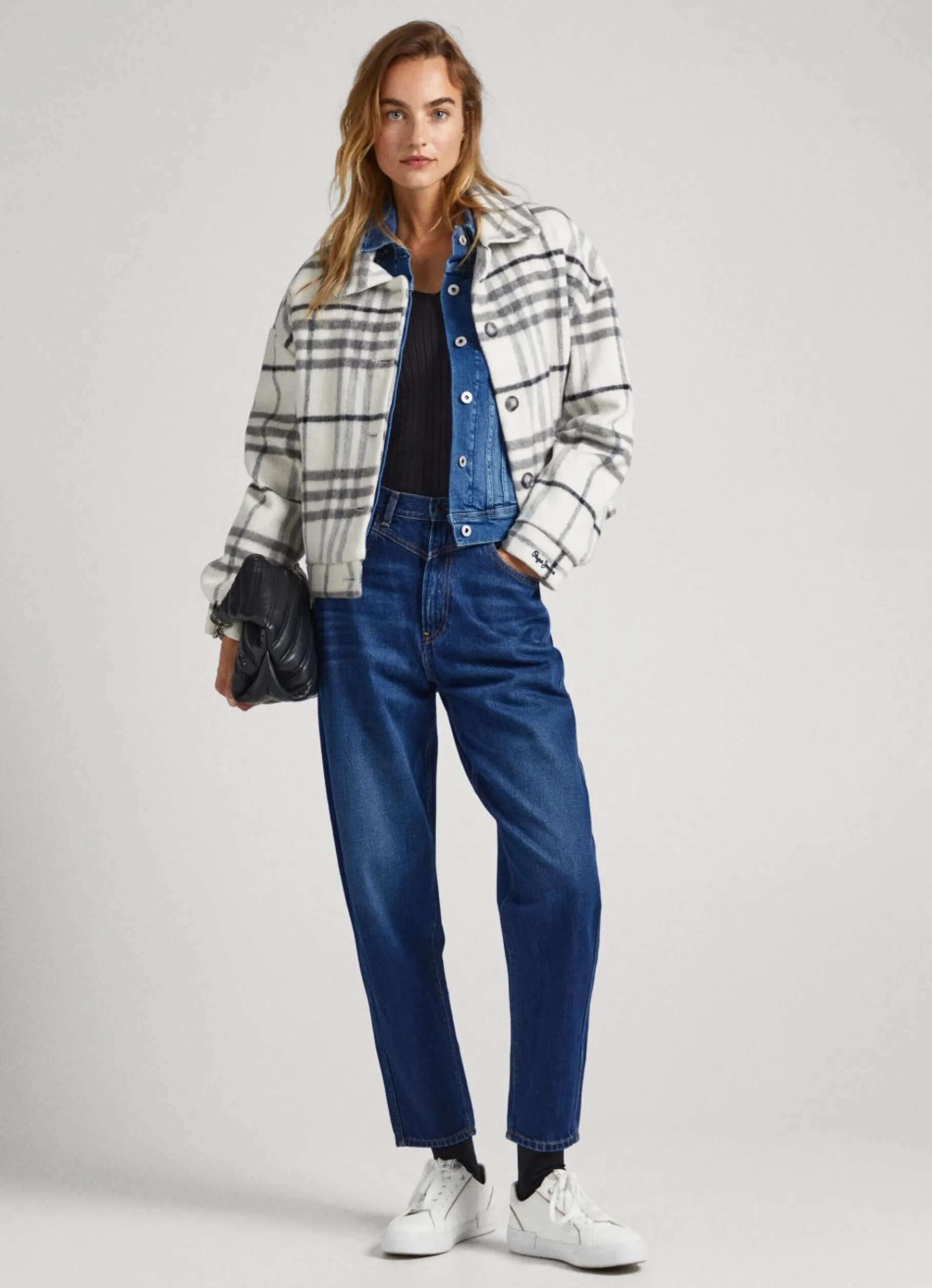 Women Pepe Jeans Checked Wool Jacket