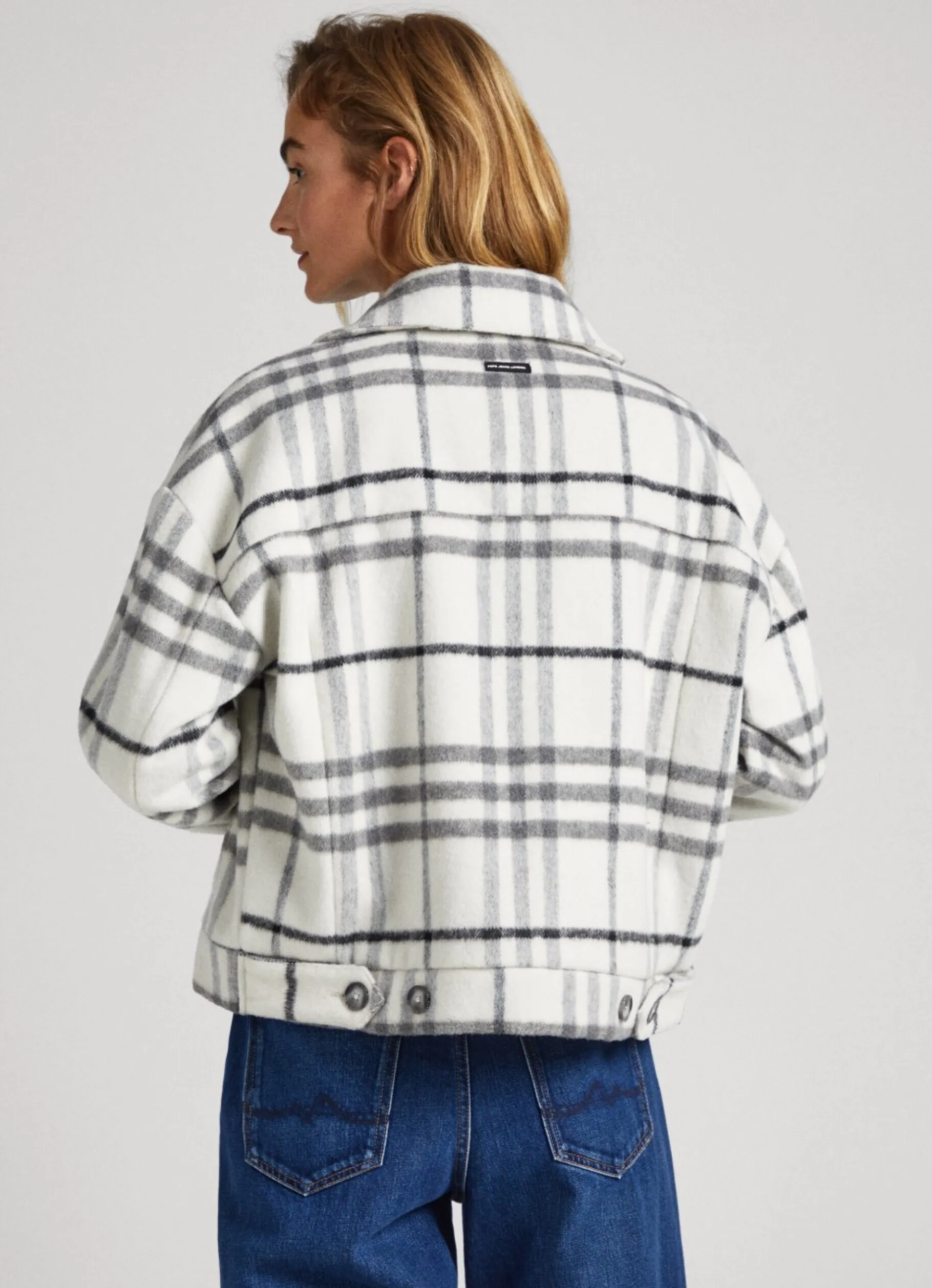 Women Pepe Jeans Checked Wool Jacket