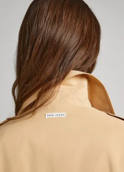 Women Pepe Jeans Classic Relaxed Fit Trench Coat