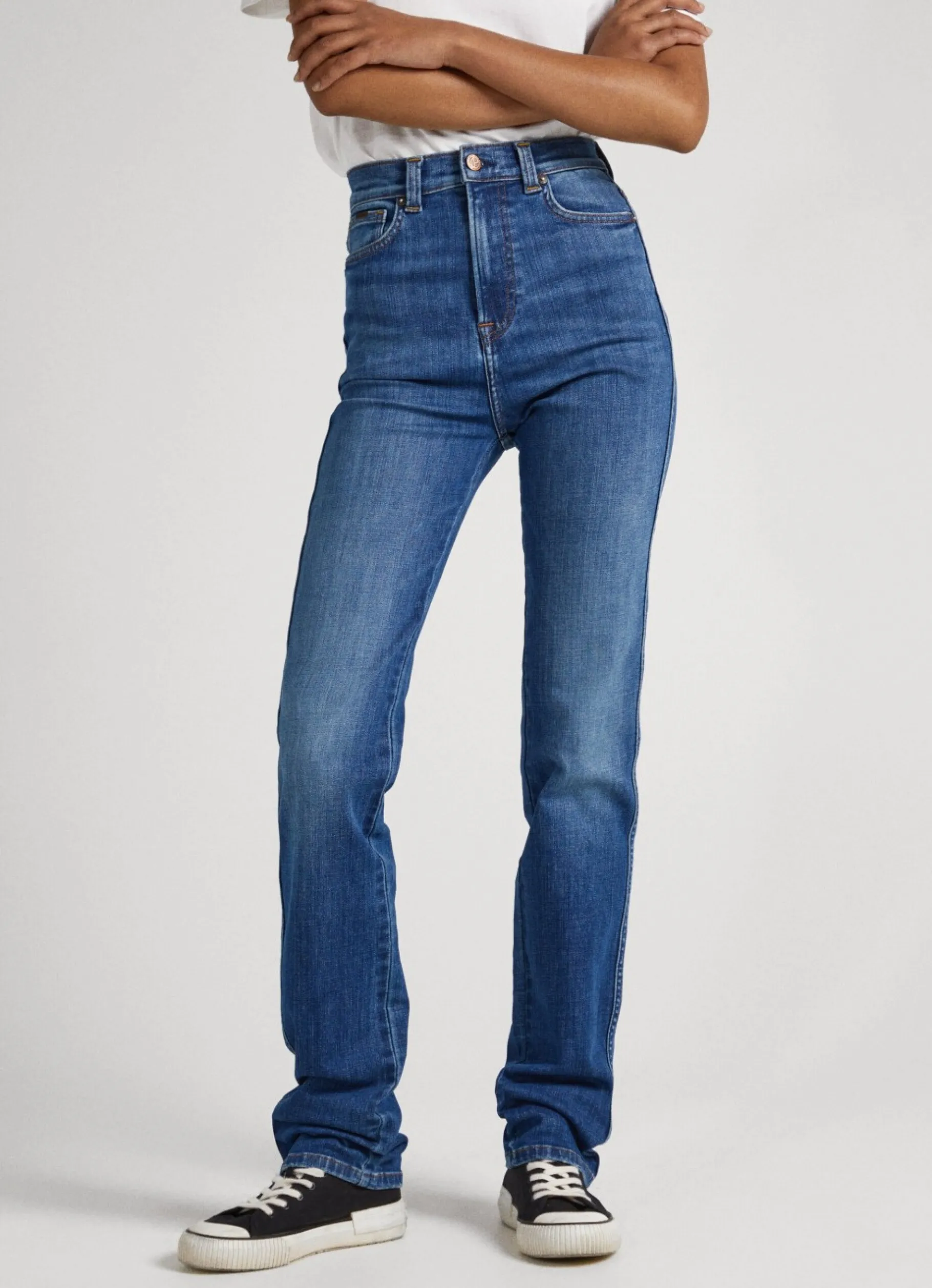 Women Pepe Jeans Cleo Straight Fit High-Rise Jeans