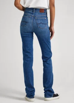 Women Pepe Jeans Cleo Straight Fit High-Rise Jeans