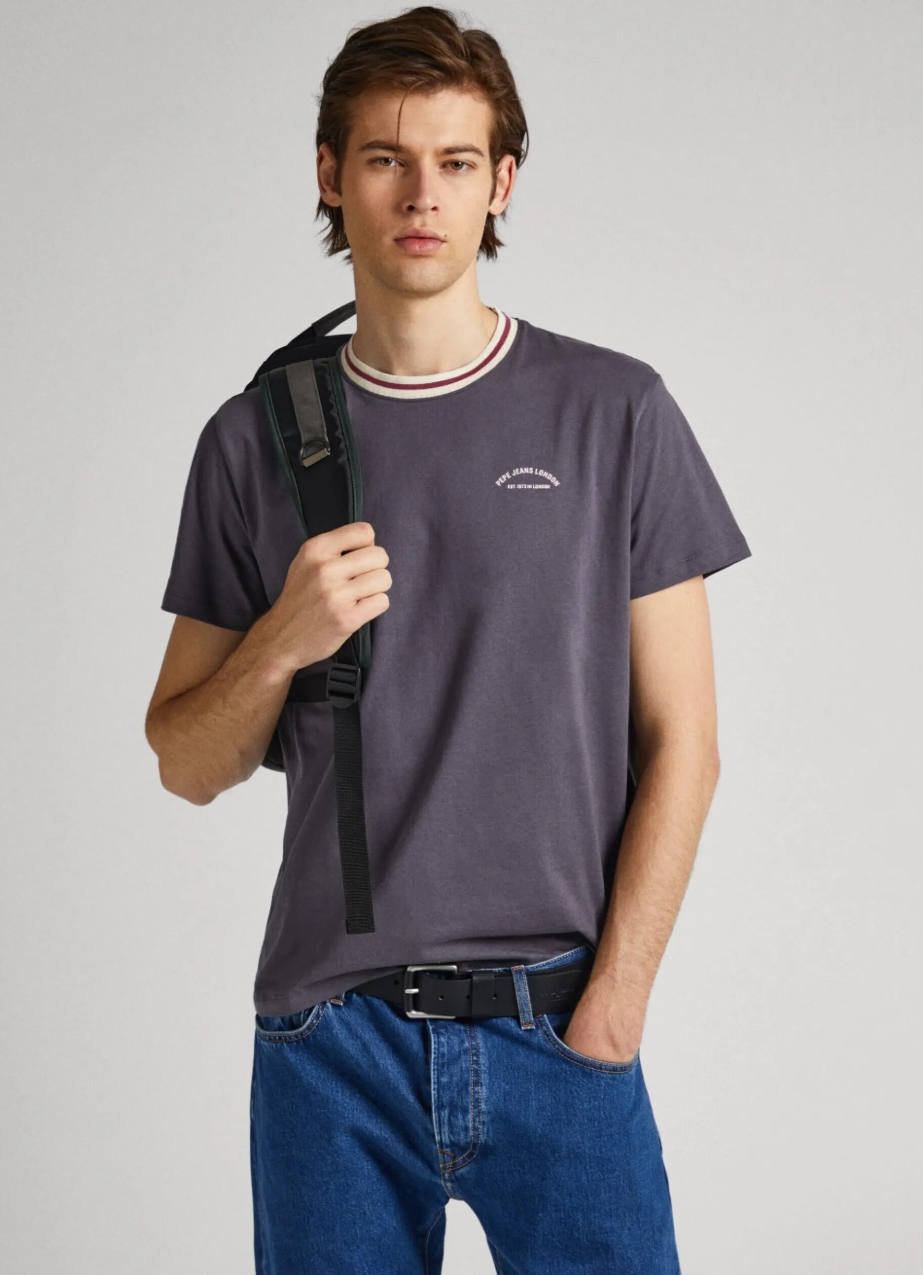 Men Pepe Jeans Collar Trim T-Shirt