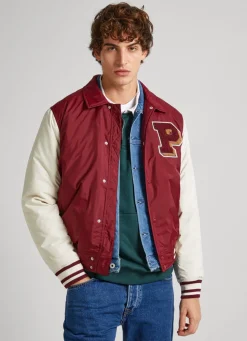 Men Pepe Jeans Collegiate Bomber Jacket