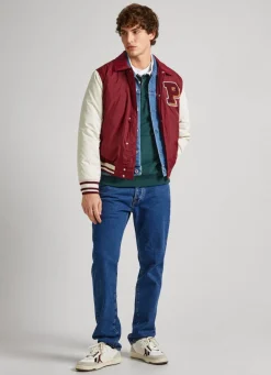 Men Pepe Jeans Collegiate Bomber Jacket