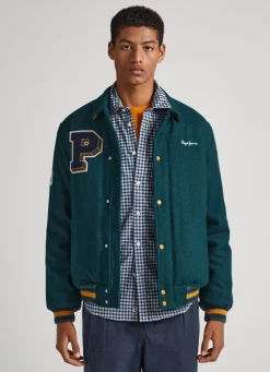 Men Pepe Jeans Collegiate Bomber Jacket