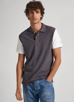 Men Pepe Jeans Color Block Pique Polo Shirt