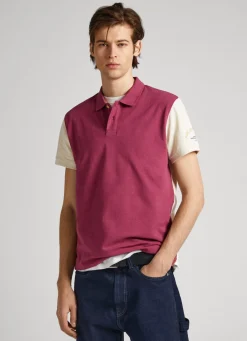 Men Pepe Jeans Color Block Pique Polo Shirt