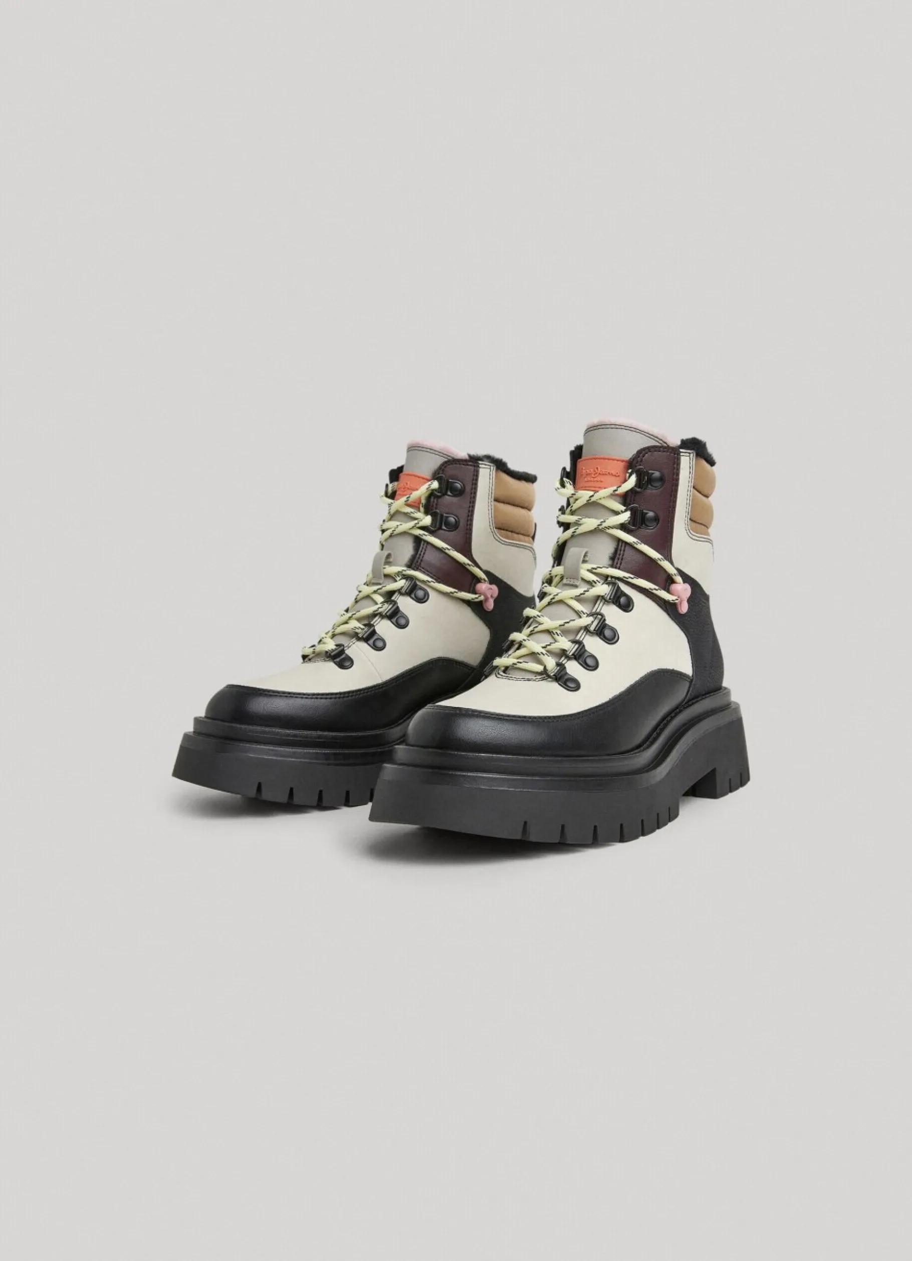 Women Pepe Jeans Combined Fabric Ankle Boots