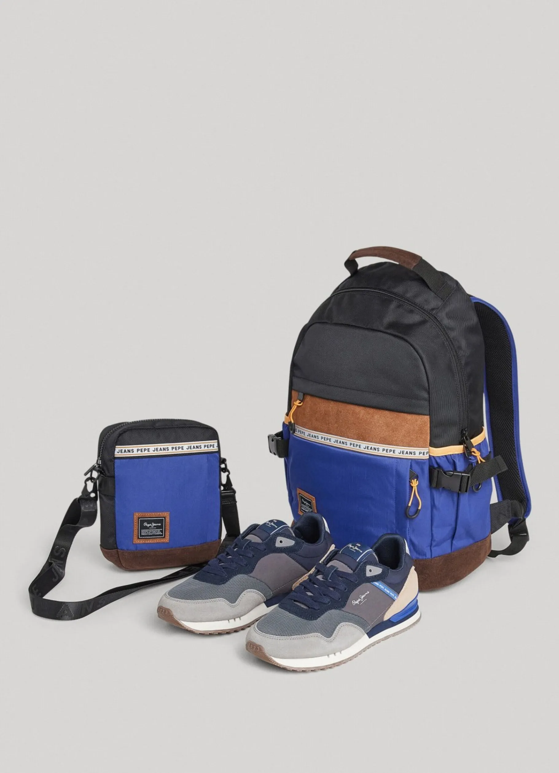 Men Pepe Jeans Combined Fabric Shoulder Bag