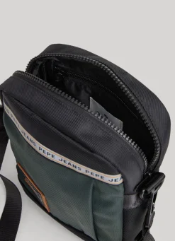 Men Pepe Jeans Combined Fabric Shoulder Bag