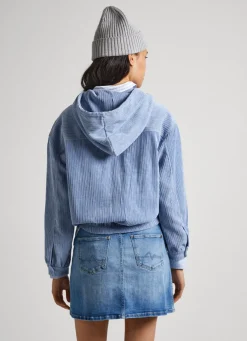Women Pepe Jeans Corduroy Sweatshirt With Hood