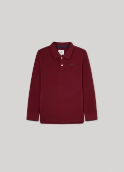 Boy Pepe Jeans Cotton Long-Sleeved Polo Shirt