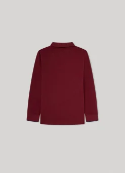 Boy Pepe Jeans Cotton Long-Sleeved Polo Shirt
